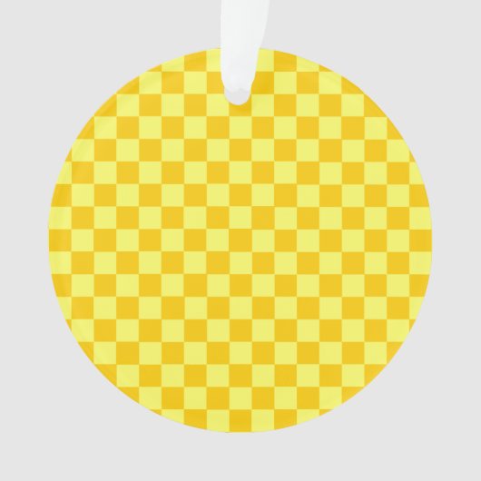 Yellow Combination Checkerboard von ShirleyTaylor Ornament (Vorderseite)