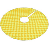Yellow Combination Checkerboard von ShirleyTaylor Polyester Weihnachtsbaumdecke (Schrägansicht)