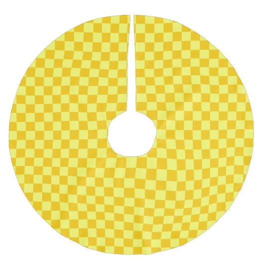 Yellow Combination Checkerboard von ShirleyTaylor Polyester Weihnachtsbaumdecke (Vorderseite)