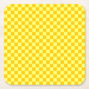 Yellow Combination Checkerboard von ShirleyTaylor Rechteckiger Pappuntersetzer