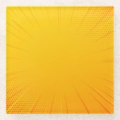 Yellow Comic Zoom Lines Untersetzer (Vorderseite)