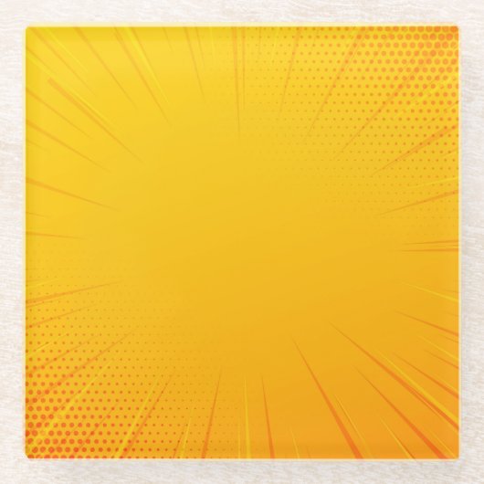 Yellow Comic Zoom Lines Untersetzer (Vorderseite)