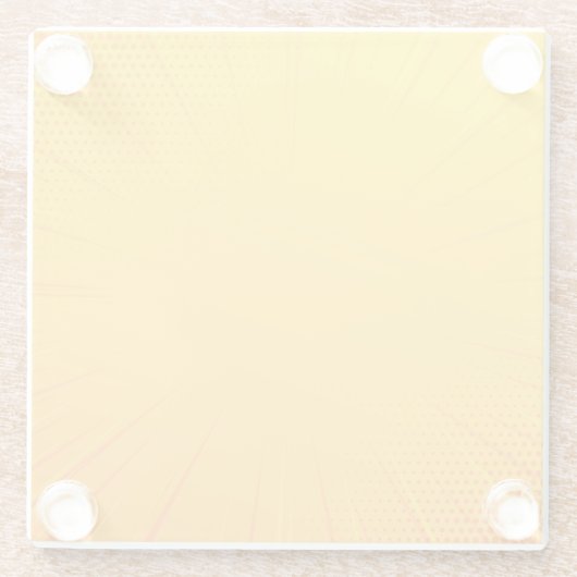 Yellow Comic Zoom Lines Untersetzer (Rückseite)