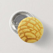 Yellow Concha Pan De Huevo Mexikanisches Brot Button (Vorne & Hinten)