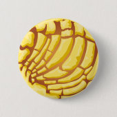 Yellow Concha Pan Dulce Mexican Bread Graphic Button (Vorderseite)