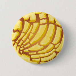 Yellow Concha Pan Dulce Mexican Bread Graphic Button