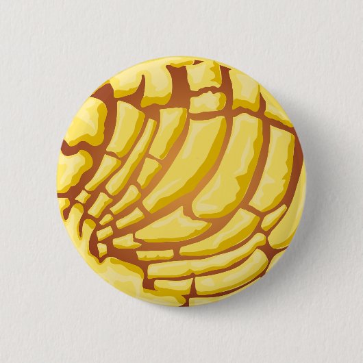 Yellow Concha Pan Dulce Mexican Bread Graphic Button (Vorderseite)