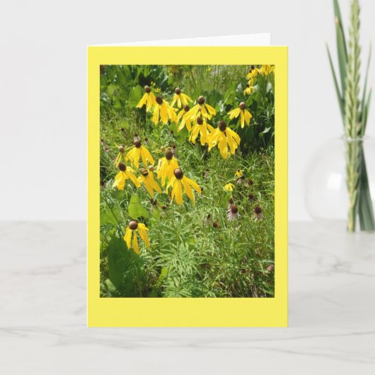 Yellow Coneflower II Blank Note Card Karte (Vorderseite)
