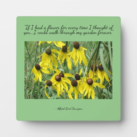 Yellow Coneflowers Gedanken Ihrer Tabletop Plaque Fotoplatte (Vorderseite)