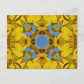 Yellow Coneflowers Kaleidoskop Blume Postcar Postkarte (Vorderseite)