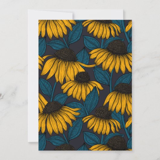 Yellow coneflowers on dark blue (Vorderseite)