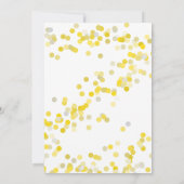 Yellow Confetti Dots Geburtstagsparty Einladung (Rückseite)