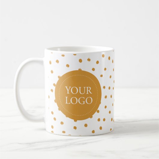 Yellow Confetti Minimal Business Logo Custom Kaffeetasse (Links)