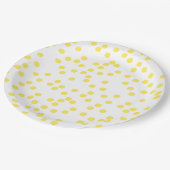 Yellow Confetti / Punkte Pappteller (Schrägansicht)