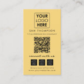 Yellow Connect mit US Social Media QR Code Foto Visitenkarte (Vorderseite)