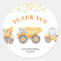 Yellow Construction Truck Vielen Dank, Ihr Sticker
