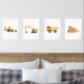 Yellow Construction Vehicles Boys Room Bilderwand Sets (Schlafzimmer)