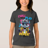 Yellow Cool Panda Graphic Tri-Blend Shirt (Vorderseite)