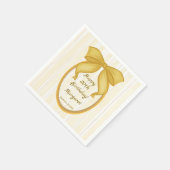 Yellow coquette retro stripes bow birthday party serviette (Ecke)