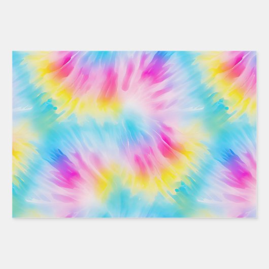 Yellow Coral Aqua Gefärbte Krawatte Geschenkpapier Set (Vorderseite 3)