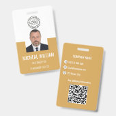 Yellow Corporate ID Abzeichen Ausweis (Vorder- & Rückseite)