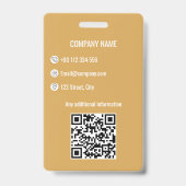 Yellow Corporate ID Abzeichen Ausweis (Rückseite)