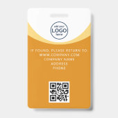 Yellow Corporate Visier Pass ID QR Code Abzeichen Ausweis (Rückseite)