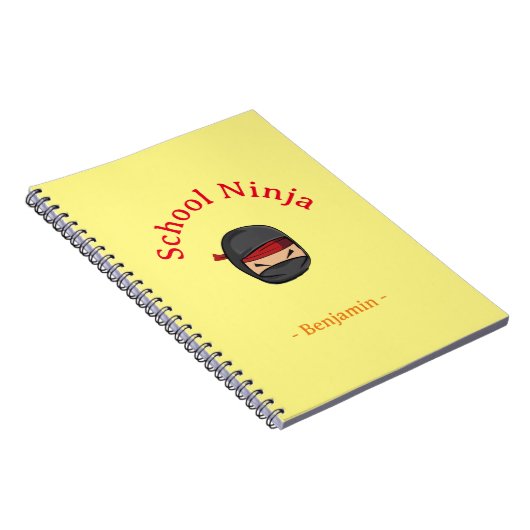Yellow Cover personalisierte Schule Ninja Notebook Notizblock (Rechte Seite)