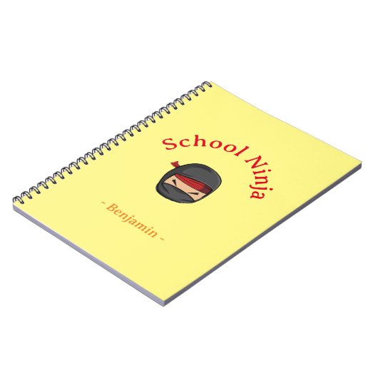 Yellow Cover personalisierte Schule Ninja Notebook Notizblock (Linke Seite)