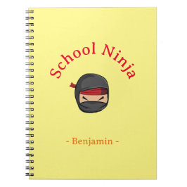 Yellow Cover personalisierte Schule Ninja Notebook Notizblock