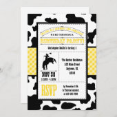 Yellow Cowhide Cowboy Einladung zum Geburtstag (Vorne/Hinten)