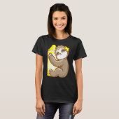 Yellow Crayon Coloring Sloth Girls T-Shirt (Vorne ganz)