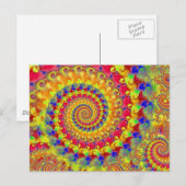 Yellow Crazy Fraktal Postkarte (Vorne/Hinten)