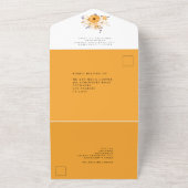 Yellow Cream Florals Gastadressen Wedding All In One Einladung (Außenbereich)