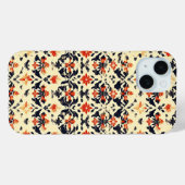 Yellow Cream Folk Muster Case-Mate iPhone Hülle (Rückseite (Horizontal))