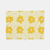 Yellow Cream Tropical Floral Botanic Summer Fleecedecke (Vorderseite (Horizontal))