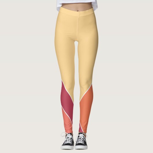 Yellow Creamsicle Citrus Eleganter Sommer Leggings (Vorderseite)