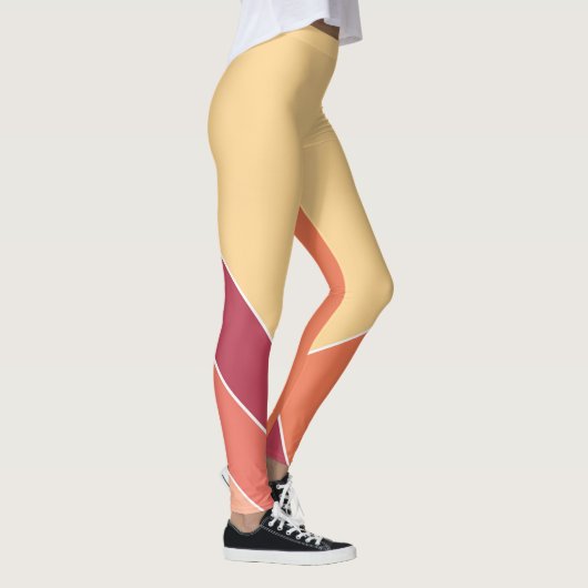 Yellow Creamsicle Citrus Eleganter Sommer Leggings (Rechts)