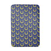 Yellow Crescent Moon Blue Night Sky Star Astronomi Badematte (Vorderseite Vertikal)