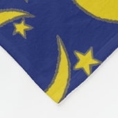 Yellow Crescent Moon Blue Night Sky Star Astronomi Fleecedecke (Ecke)