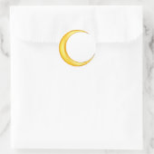 Yellow Crescent Moon Runder Aufkleber (Tasche)