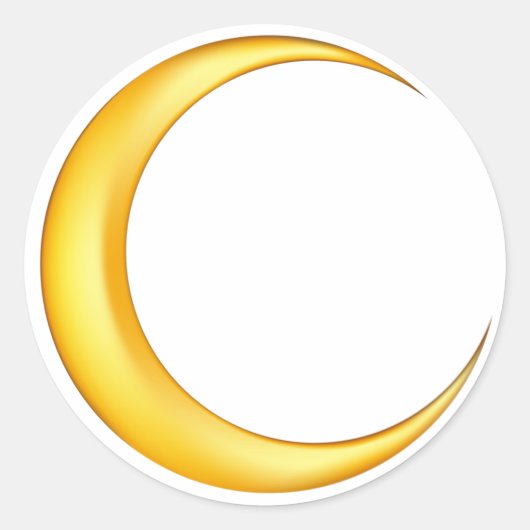 Yellow Crescent Moon Runder Aufkleber (Vorderseite)