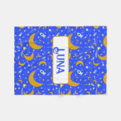 Yellow Crescent Moons schießen Star Space Rockets Fleecedecke (Vorderseite (Horizontal))