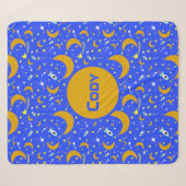 Yellow Crescent Moons schießen Star Space Rockets Sherpadecke (Vorderseite (Horizontal))