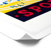 Yellow Croatian Matchbox Labels Grid Print Poster (Ecke)