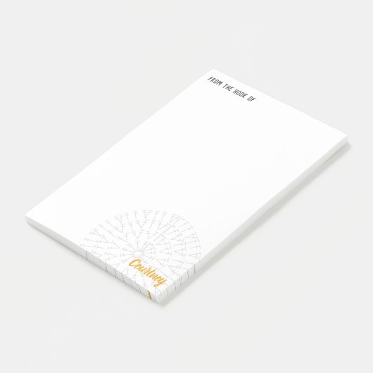 Yellow Crochet Chart Post-it Klebezettel (angewinkelt)