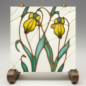 Yellow Crocus Wall Deco, Jugendstil Art Deco Fliese