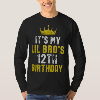 Yellow Crown 12th Bday For Brother From Sister Bro T-Shirt