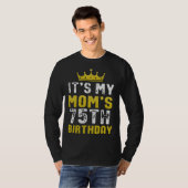 Yellow Crown 75th Bday For Mom From Son Daughter T-Shirt (Vorne ganz)