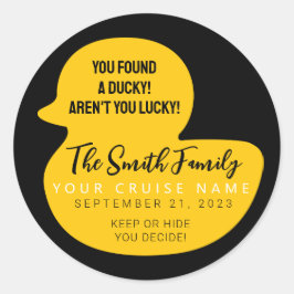 Yellow Cruise Duck Runder Aufkleber